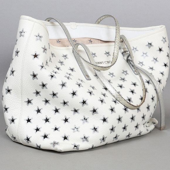 Jimmy Choo Handbags - Jimmy Choo Sasha Tote Bag, Star Punching Python Leather, White